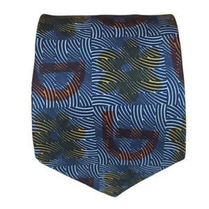 BYBLOS Gray Geometric Monogrammed Silk Tie ITALY 57"/ 3.6" EC